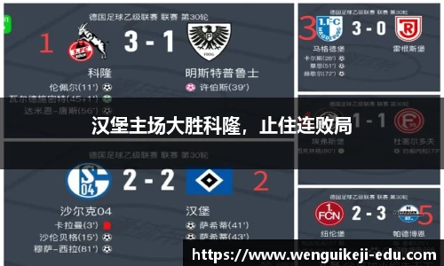 汉堡主场大胜科隆，止住连败局